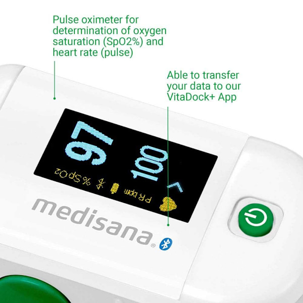 Medisana Pulssioksimetri Pm 100 Connect Kirkas