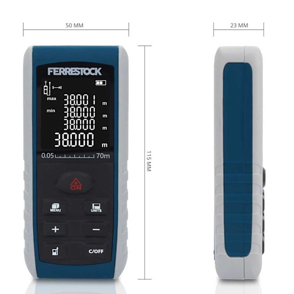 Ferrestock Laser Afstandsmåler Fskldm070 70 M Søvfarvet