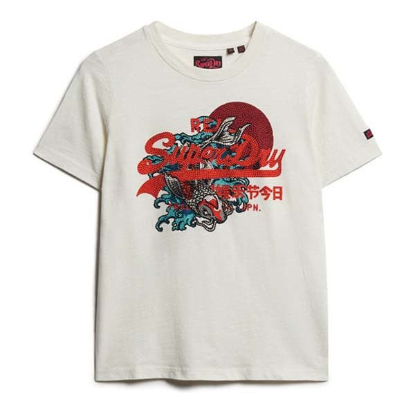 Superdry Tokyo Vl Graphic Relaxed Lyhythihainen T-paita Valkoinen XS Nainen