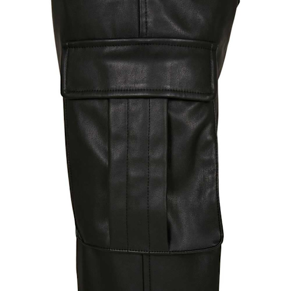 Urban Classics Faux Leather Cargobukser Sort 4XL Kvinde