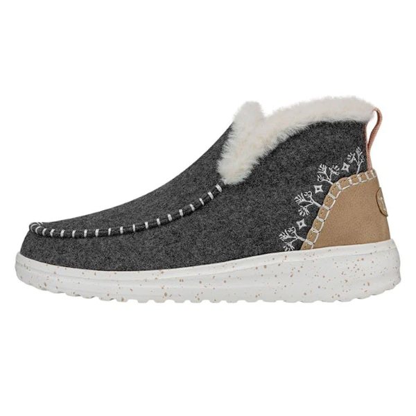 Hey Dude Denny Wool Faux Shearling Skor Grå EU 40 Kvinna