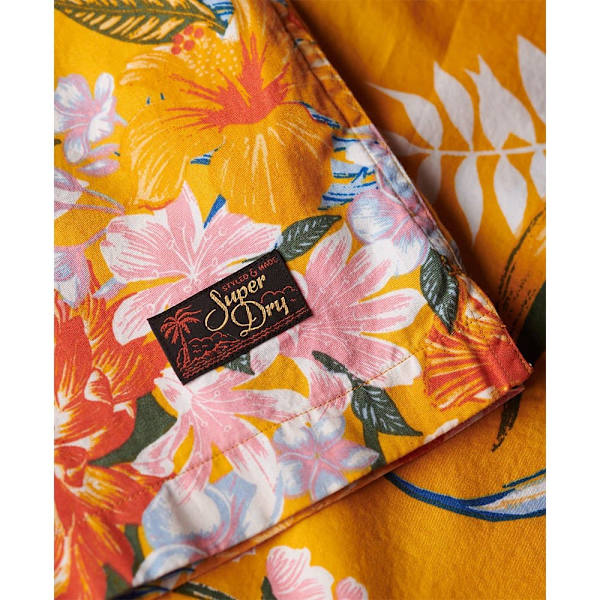 Superdry Kortærmet Skjorte Hawaiian Gul L Mand