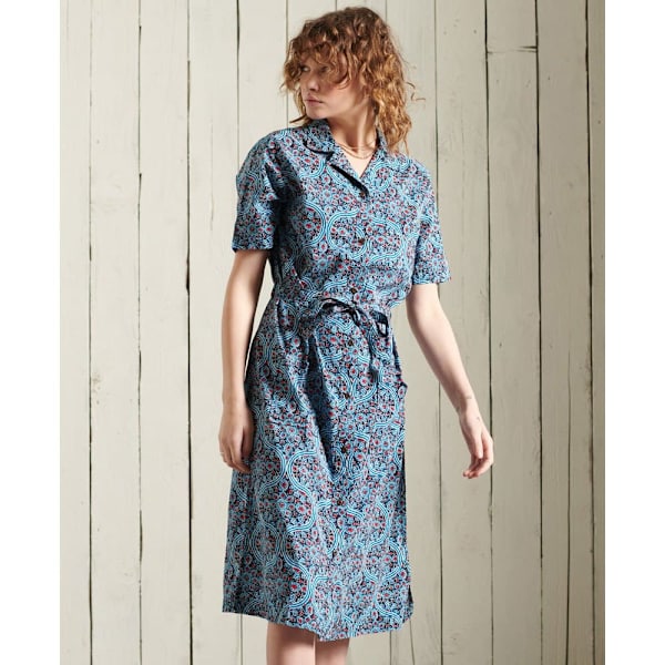 Superdry Kjole Printed Blå XS Kvinde