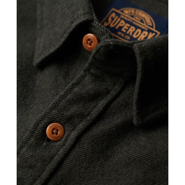 Superdry Lang ærmet Skjorte Flannel Workwear Sort S Mand
