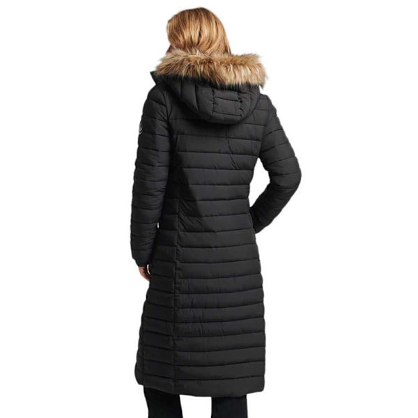 Superdry Jakke Super Long Line Fuji Sort XS Kvinde