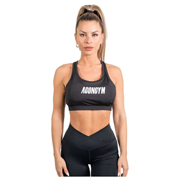 Agongym Sport Top Högt Stöd Premium Svart L Kvinna