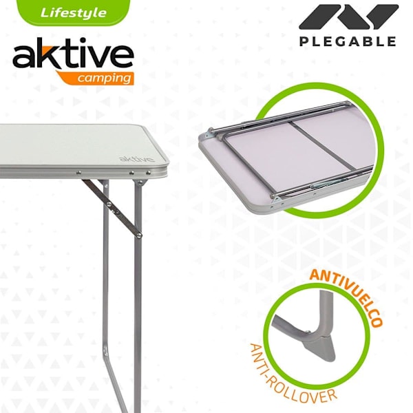 Aktive Aseta Mesa Con 2 Sillas Plegables Valkoinen