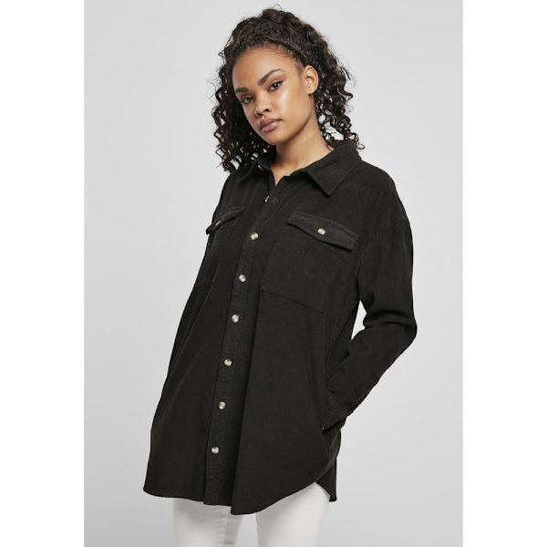 Urban Classics Corduroy Lang Skjorte Sort M Kvinde