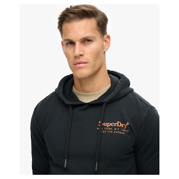 Superdry Tonal Venue Logo Huvtröja Svart 2XL Man
