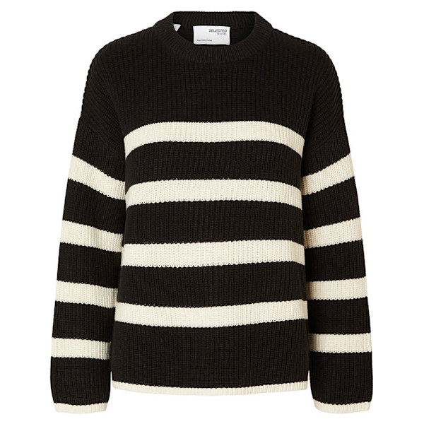 Selected O Neck Tröja Bloomie Svart XS Kvinna