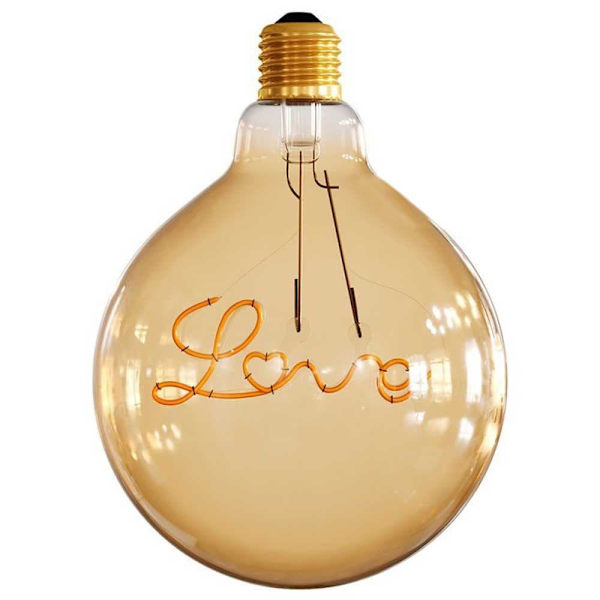 Creative Cables Sphere Led-glødelampe Cbl700216 Love E27 5w 250 Lumens 2000k Transparent