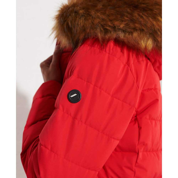 Superdry New Arctic Long Puffer Jacka Röd M Kvinna