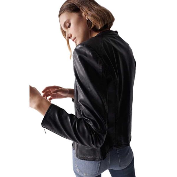 Salsa Jeans Læderjakke Basic Sort L Kvinde