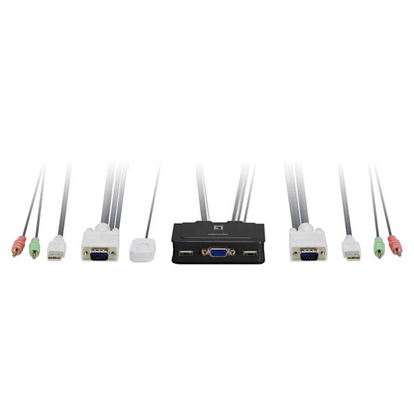 Level One Kvm Til Kontakt 2 Pc Vga/usb/audio Sort