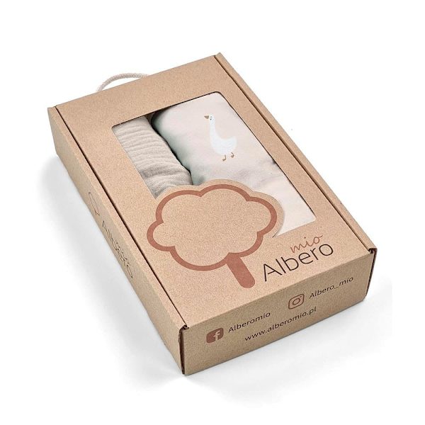 Albero Mio Satin Bomull Och Muselina Goose 2 Enheter Botten Vagn
