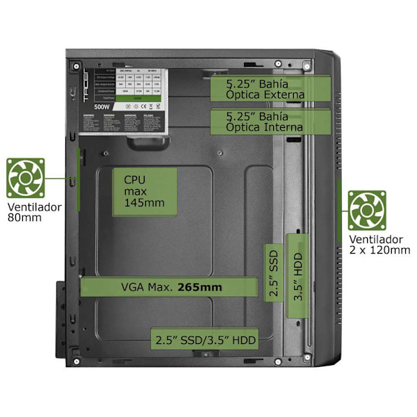 Tacens Tower Case Acm500 Musta