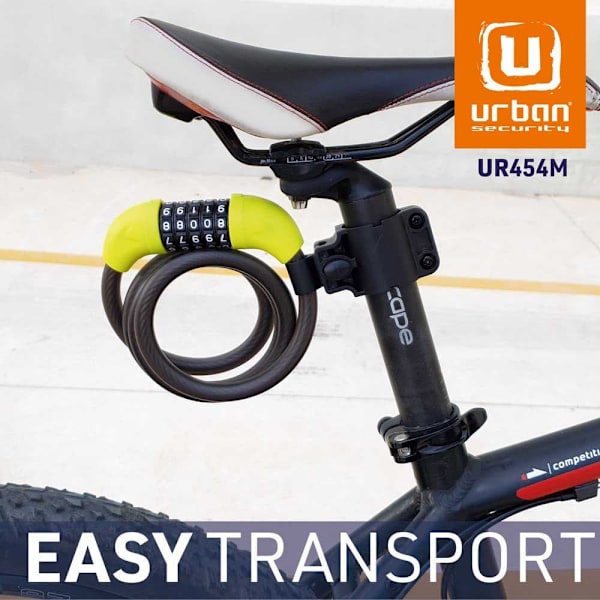 Urban Security Kaapelilukko Ur454l Keltainen 180 cm