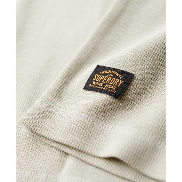 Superdry Waffle Henley T-shirt Med Lång ärm Beige XL Man