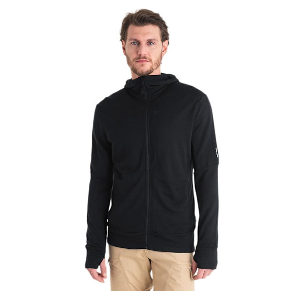 Icebreaker Merino 260 Quantum Iv Sweatshirt Med Lynlås Sort XL Mand