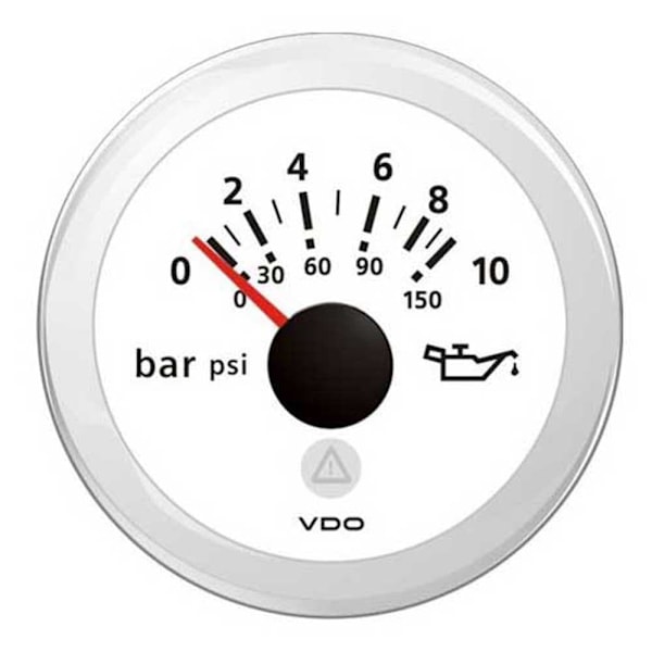 Vdo Dobbeltskala Motorolietryksinstrument View Line 0-10bar 12-24v Dlrw 10-184ohm Søvfarvet 52 mm