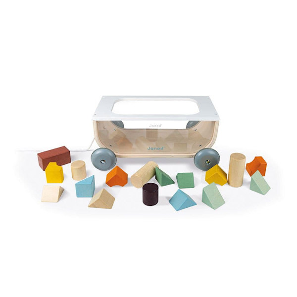 Janod Sweet Cocoon Cart With Blocks Flerfärgad 18 Months-99 Years