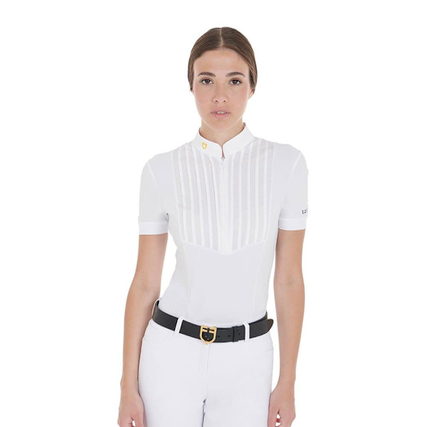 Equestro Fit Pleated Cotton Lyhythihainen Pikeepaita  M