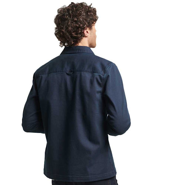 Superdry Merchant Herringbone Skjorta Med Långa ärmar Blå 2XL Man