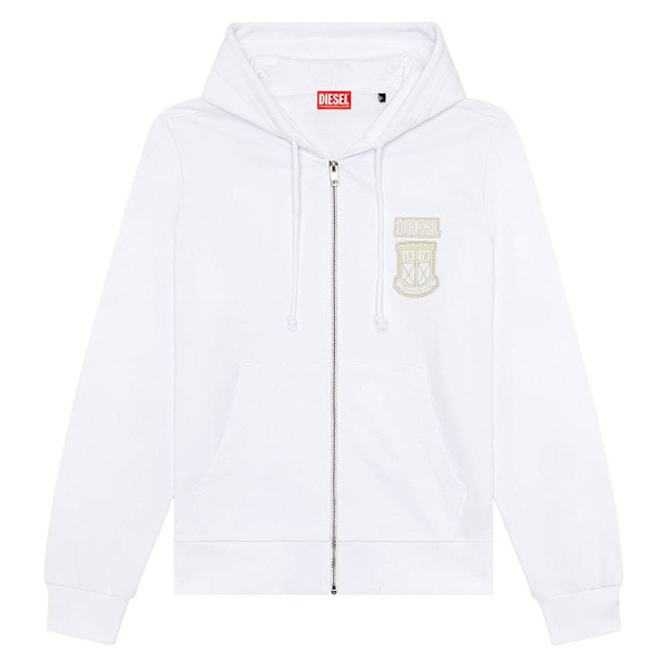 Diesel Sweatshirt Med Full Dragkedja Ginn K10 Vit XL Man