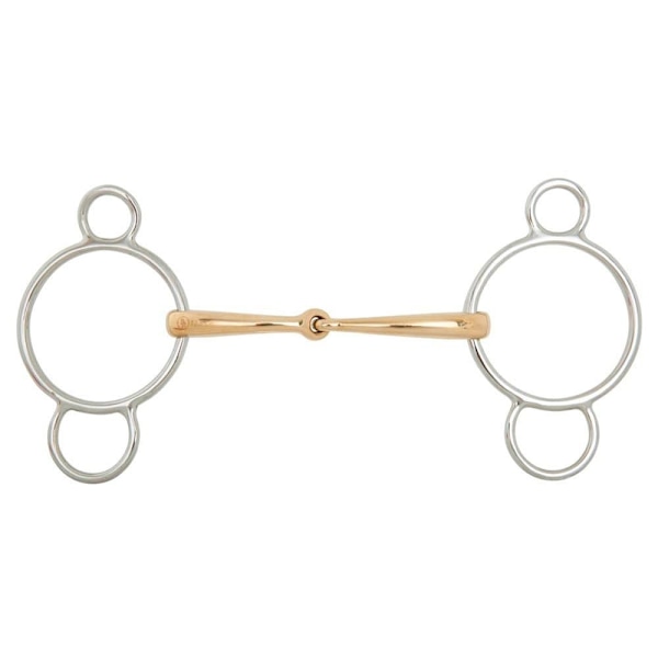 Br Enkeltleddet Snaffle Anatomisk Pessoa Soft Contact 16 Mm Ring 70 Mm Snaffle Gylden 13.5 cm