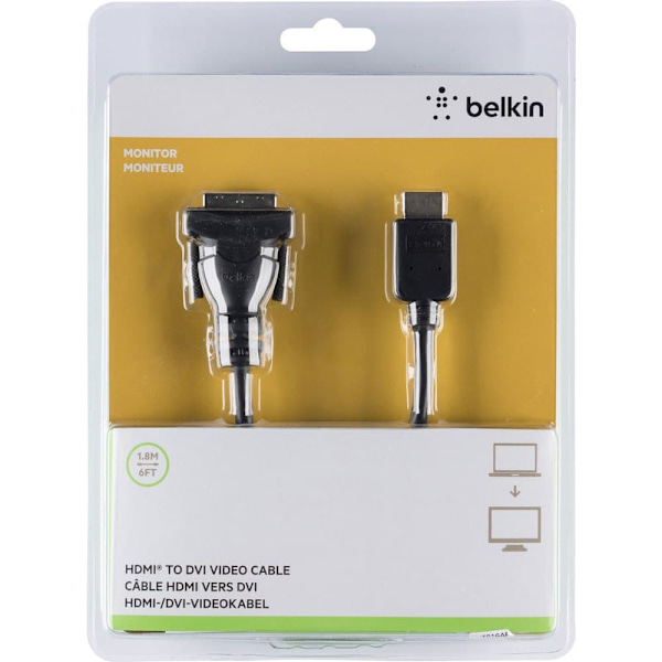 Belkin Hdmi/dvi Dvi-d H To Hdmi M 1.8m Sort