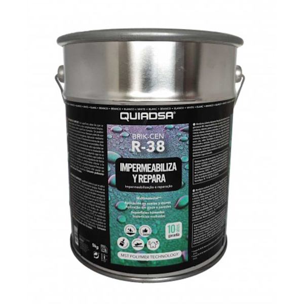 Quiadsa Nestemäinen Vedeneristys Brik-cen R-38 5 Kg Hopeinen