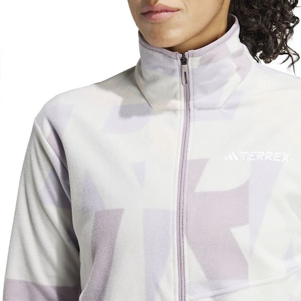 Adidas Terrex Multi Printed Fleecejacka Med Dragkedja Vit M Kvinna
