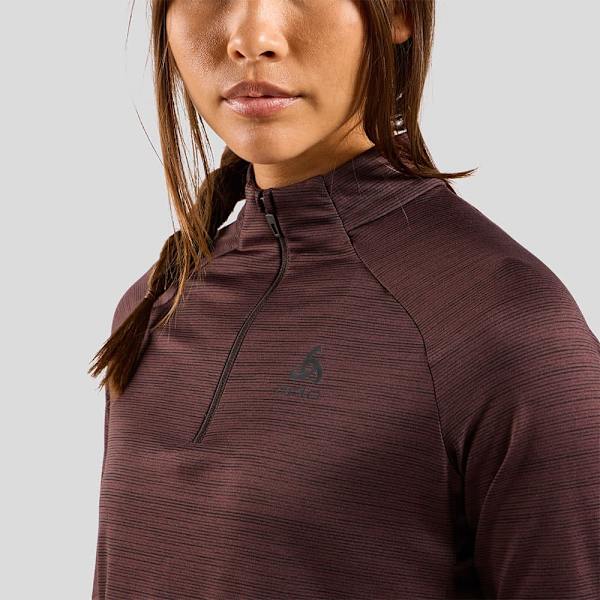 Odlo Essentials Cw 200 Fleecejakke Med Halv Lynlås Brun XL Kvinde