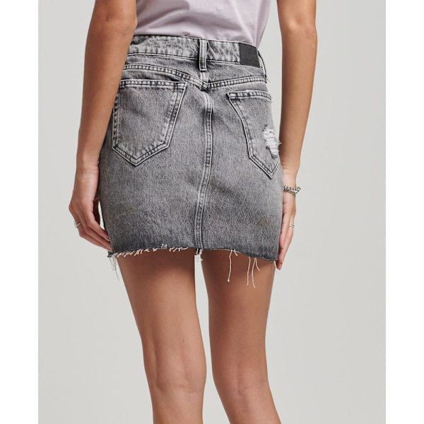 Superdry Kjol Vintage Denim Mini Grå 28 Kvinna