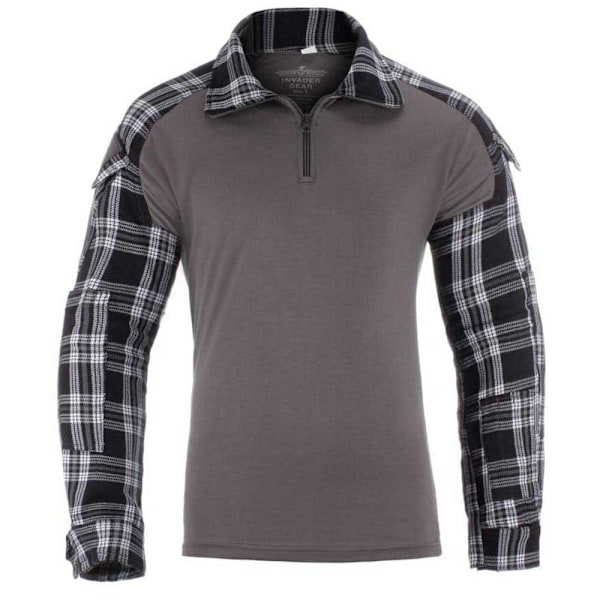 Invadergear Flannel Combat T-shirt Med Lång ärm Grå XS Man