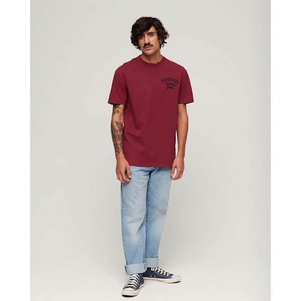 Superdry Embroidered Superstate Ath Logo T-shirt Med Korte ærmer Rød 2XL Mand