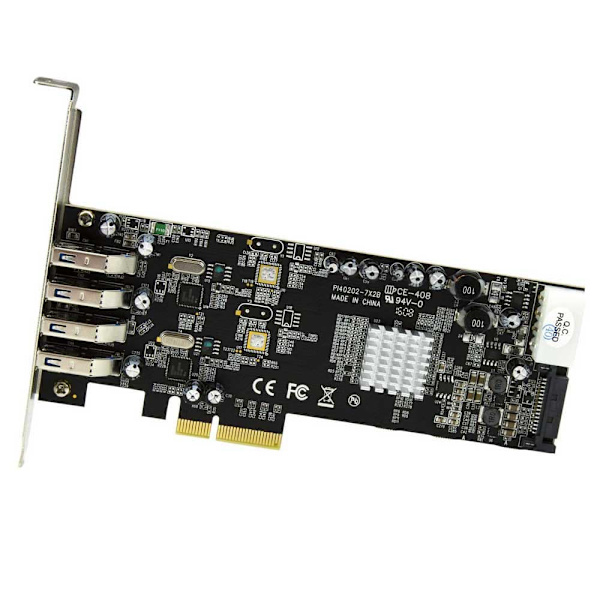 Startech Pcie 4 Port Usb 3.0 Sata Molex Uasp Sort