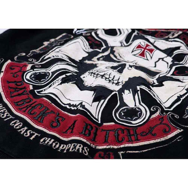 West Coast Choppers Sweatshirt Med Fuld Lynlås Mechanic Sort M Mand