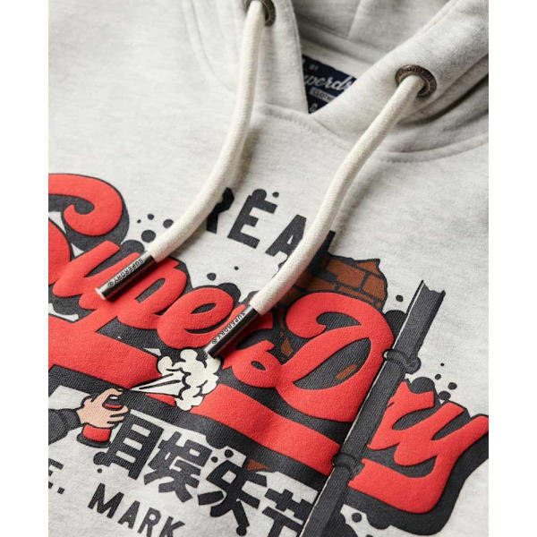 Superdry New York Vl Graphic Hættetrøje Grå M Mand