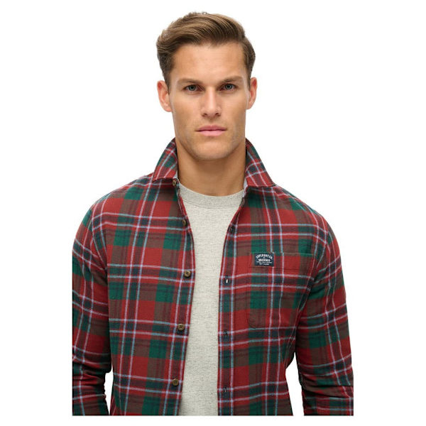 Superdry Lumber Pitkähihainen Kauluspaita Punainen L Mies