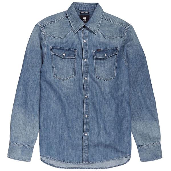 G-star Lang ærmet Skjorte 3301 Regular Fit Blå XL Mand
