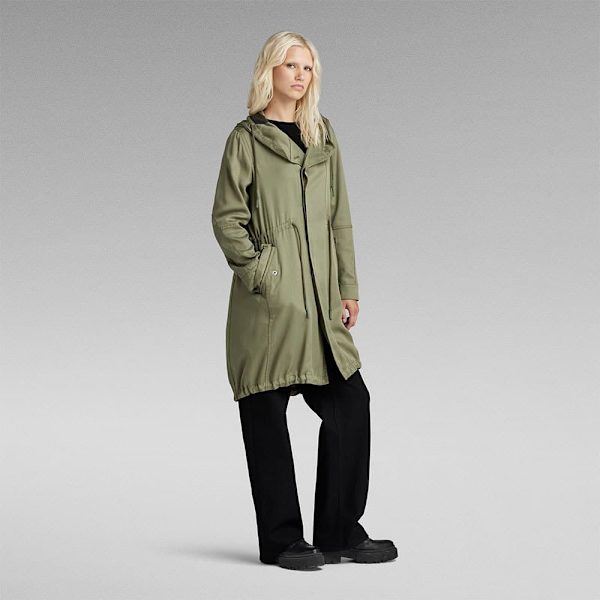 G-star Parka Fluid Fishtail Grøn S Kvinde