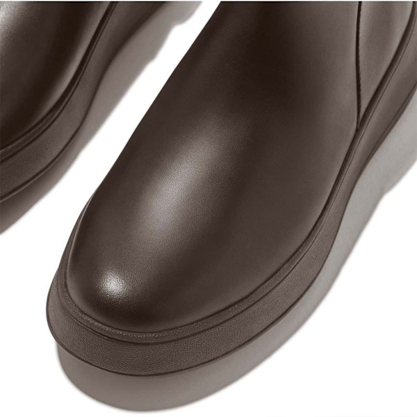 Fitflop StÖvlar F-mode Leather Flatform Zip Ankle Brun EU 41 Kvinna