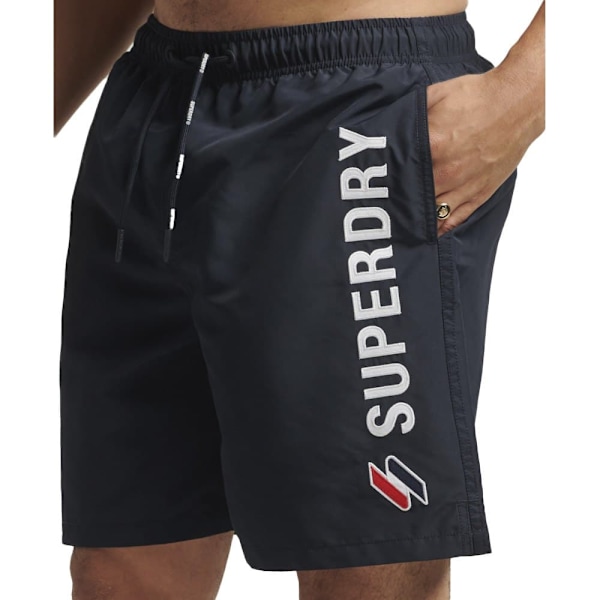 Superdry Svøm Kort Code Applque 19inch Sort S Mand