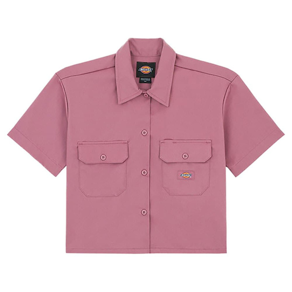 Dickies Cropped Work Kortærmet Skjorte Rosa XS Kvinde