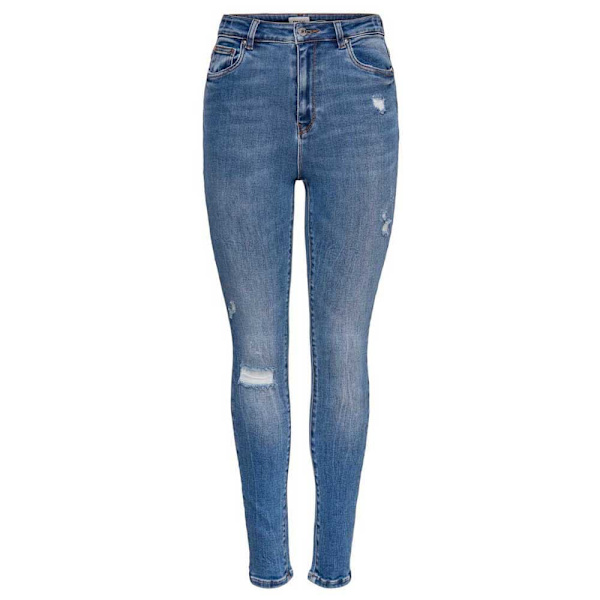 Only Jeans Mila Life High Waist Skinny Destroy Bj139945 Blå 25 / 32 Kvinna