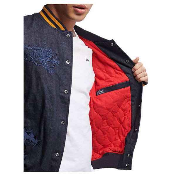 Superdry Jakke Vintage Indigo Varsity Bomber Blå XL Mand