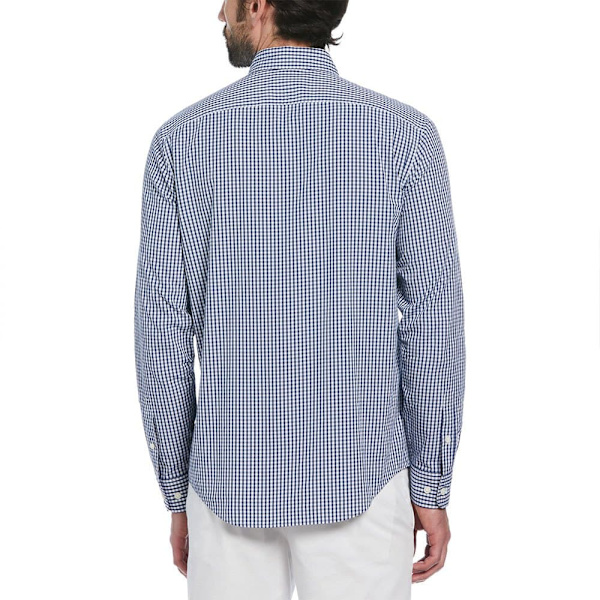 Original Penguin Gingham Stretch Skjorte Med Lange ærmer Blå S Mand