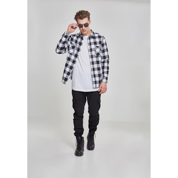 Urban Classics Basic Flannelskjorte Sort S Mand
