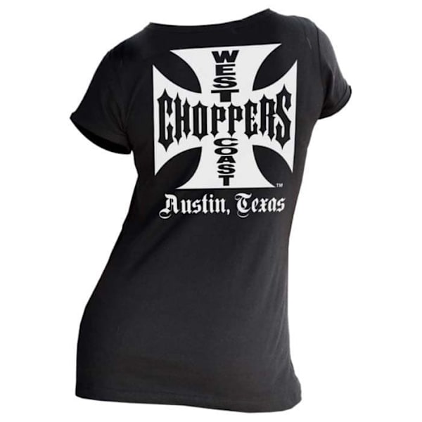 West Coast Choppers Kortærmet T-shirt Og Sort XL Kvinde
